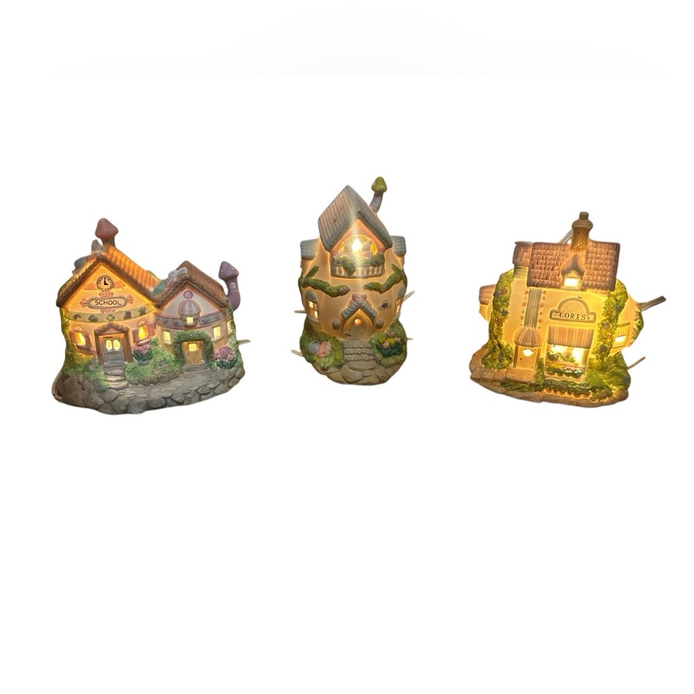 Hopalong Hollow Lighted Easter Village Set - 1993 Seasonal Specialty Collection - Picture 1 of 13